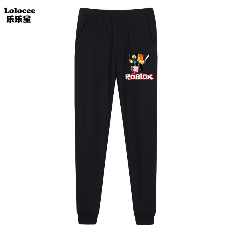 Kids Minecrfat Video Game Long Sweatpants Youth Cotton Trousers Boys Roblox mc Steve Runaway Adventure Pants