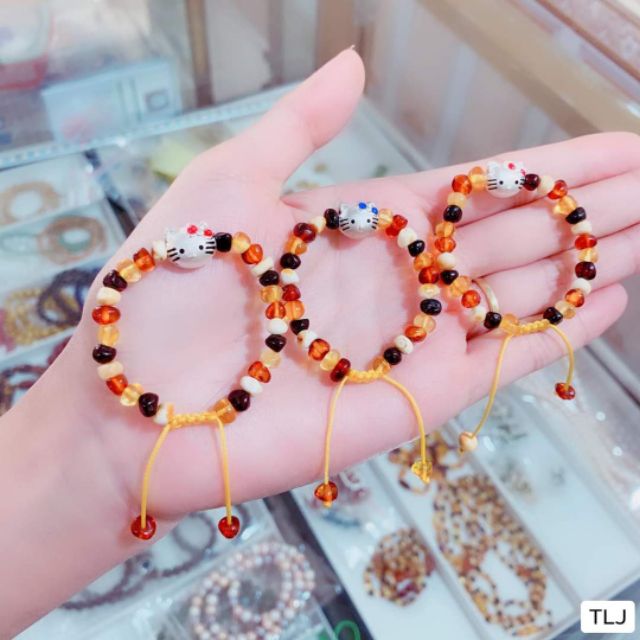 Vòng hổ phách úc mix con giáp cho bé