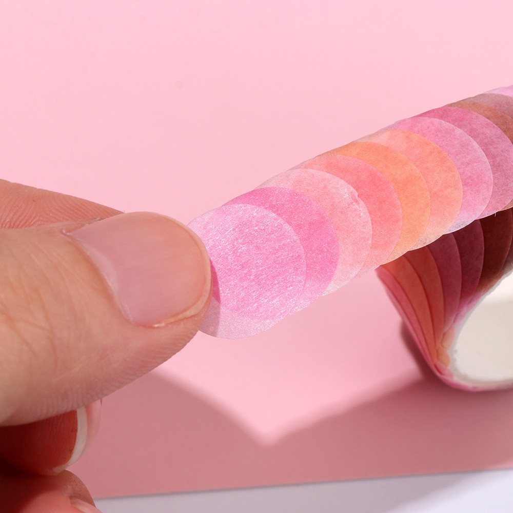 Cuộn Miếng Dán Washi Hình Tròn Nhiều Màu Sắc Sáng Tạo Dùng Trang Trí Album Ảnh/Đồ Dùng Học Tập