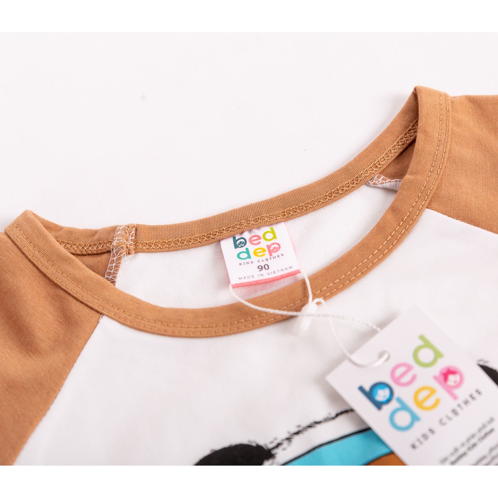 Đồ bộ bé trai dài tay chất cotton dày dặn in hình gấu trúc thời trang thu đông thiết kế Beddep Kid Clothes BB21