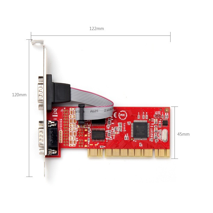 Card PCI ra 2 cổng com 9 RS 232 Unitek Y 7503