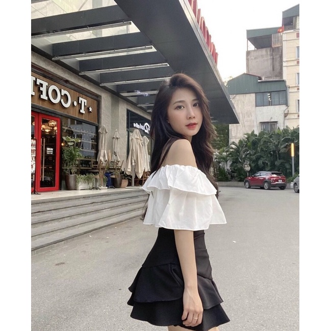 SET BẸT VAI BÈO CHÂN VÁY TẦNG