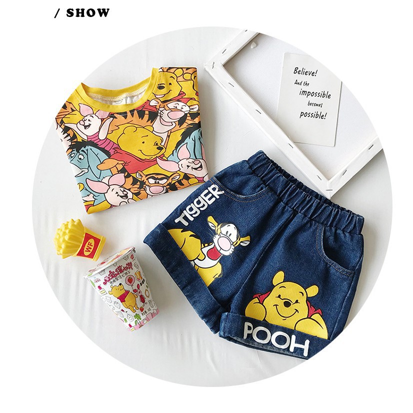 Set quần áo in họa tiết hoạt hình xinh xắn dành cho bé