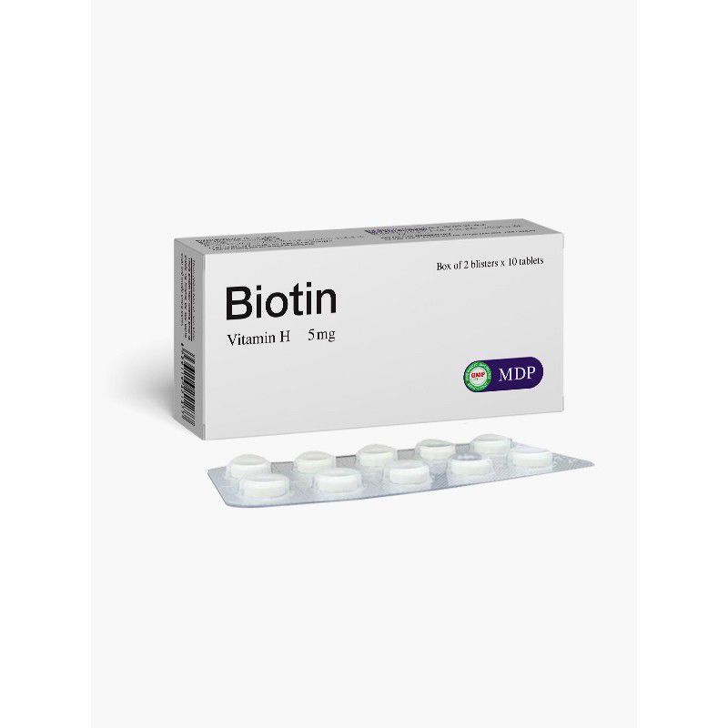 Biotin 5mg ( Vitamin H ) giúp da và tóc đẹp hộp 20 viên | Thế Giới Skin Care