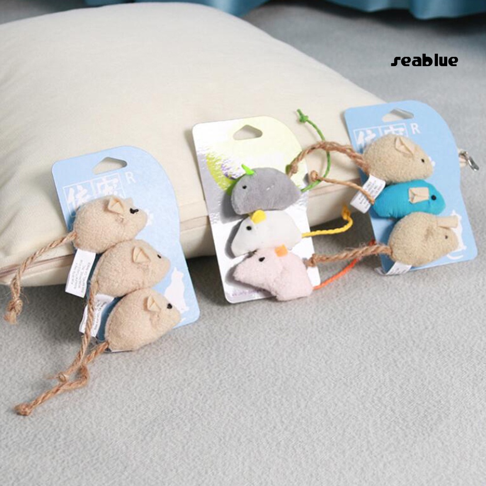 Set 3 Chuột Nhồi Bông Đồ Chơi Dành Cho Mèo