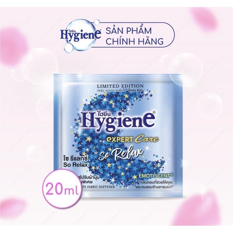 (GIÁ RẺ NHẤT) 12 gói nước xả vải Hygiene đậm đặc Thái Lan (14 loại) 20ml