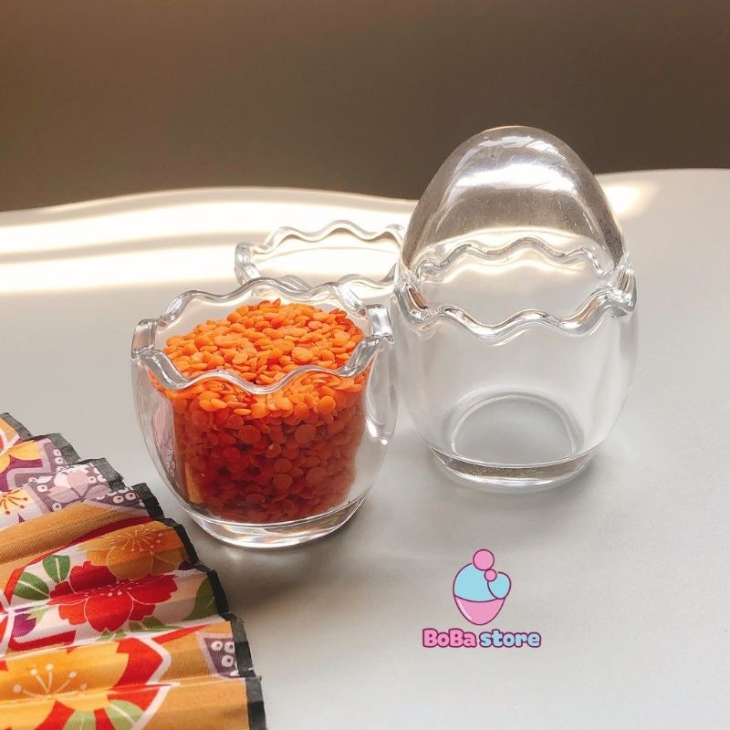 Hủ thủy tinh hình trứng - làm bánh plan/ pudding cho bé