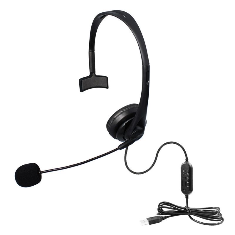 Tai Nghe Chụp Tai QJ USB Có Dây Kèm Điều Khiển Âm Lượng Giảm Tiếng Ồn Tiện Dụng Cho PC /