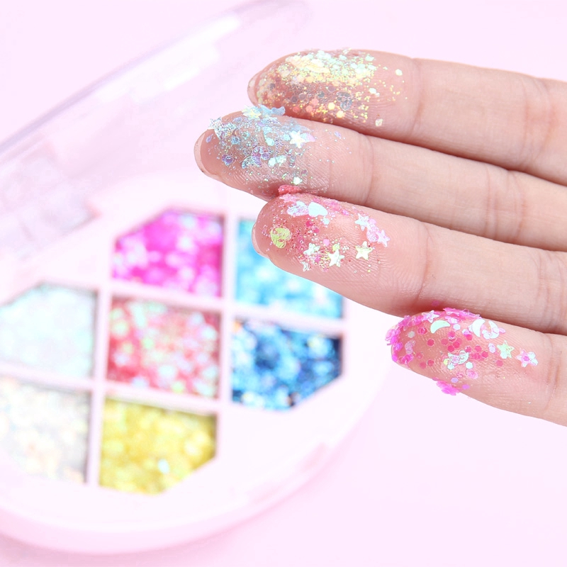 7Colors Eyeshadow Shimmer Sequins Palette/ Face Jewels Shiny Pigment Eye Shadow/ Eye Makeup Cosmetic