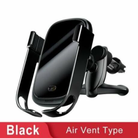 Giá kẹp điện thoại Baseus Rock-soilid Vehicle tích hợp sạc không dây chuẩn Qi 10W cho iPhone 8 / X / XR / XS Max Samsung