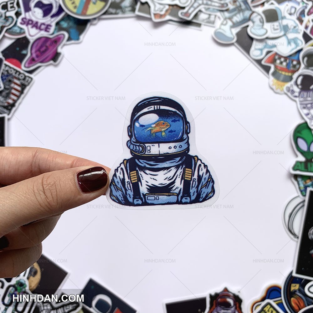 Sticker Phi Hành Gia - Astronaut SPACE chống nước dán nón bảo hiểm, laptop, guitar, xe