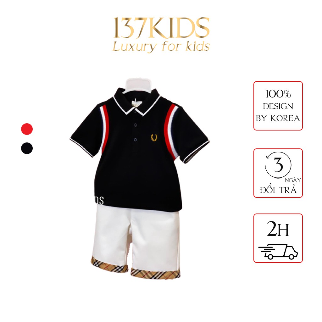 Áo polo bé trai 137Kid Perry mới chất cotton phong cách Hàn Quốc