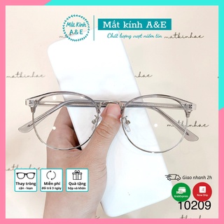 Kính gọng tròn nữ nam AMIE Eyewear gọng kính cận kim loại nhựa thiết kế thời trang trẻ trung cao cấp 10209