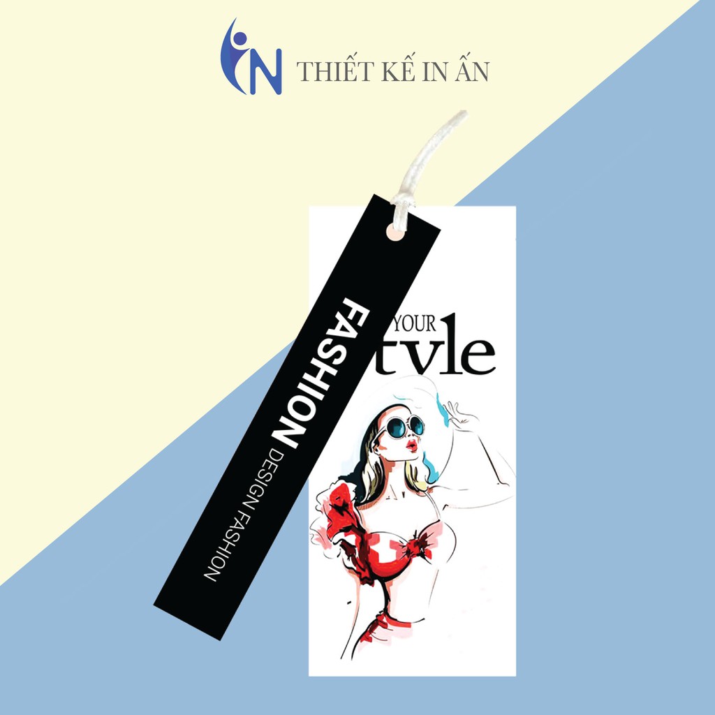 SET bộ 2 NHÃN MÁC TAG QUẦN ÁO giúp nâng cao thương hiệu cho shop  Giấy bìa cứng cán màng sang trọng-  set 100 bộ - mẫu 0