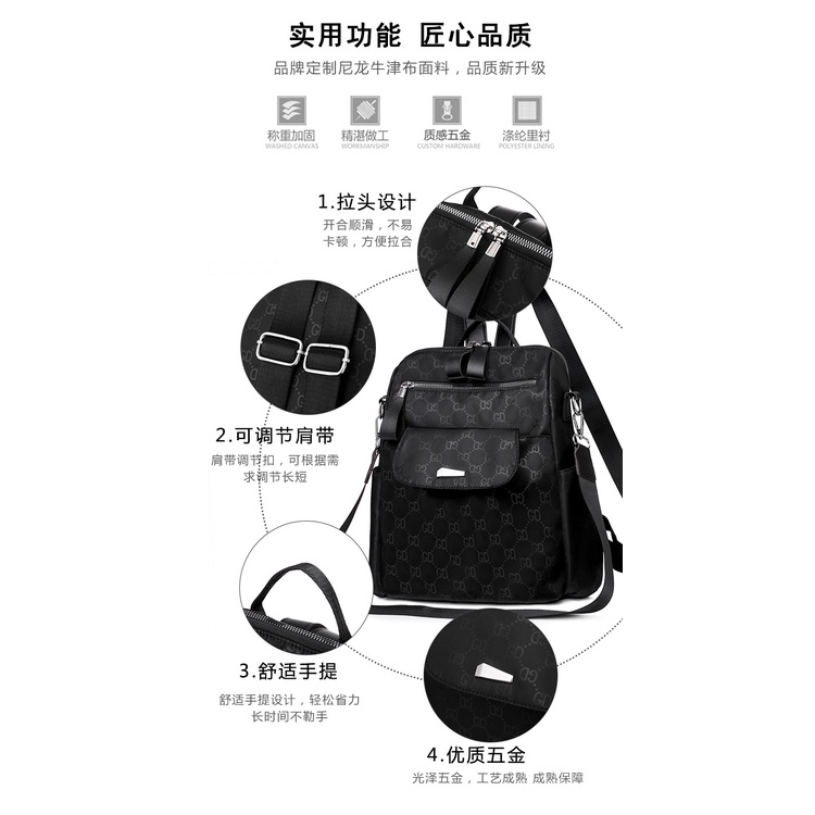 Ba Lô Vải Oxford Siêu Nhẹ Sức Chứa Lớn Thời Trang Hàn Quốc Cho Nữ