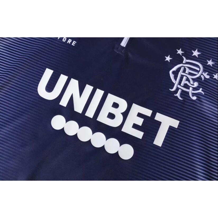 Áo Thun Bóng Đá Dây Kéo Nửa Người Màu Xanh Đậm 2021 2022 Glasgow Rangers 21/22