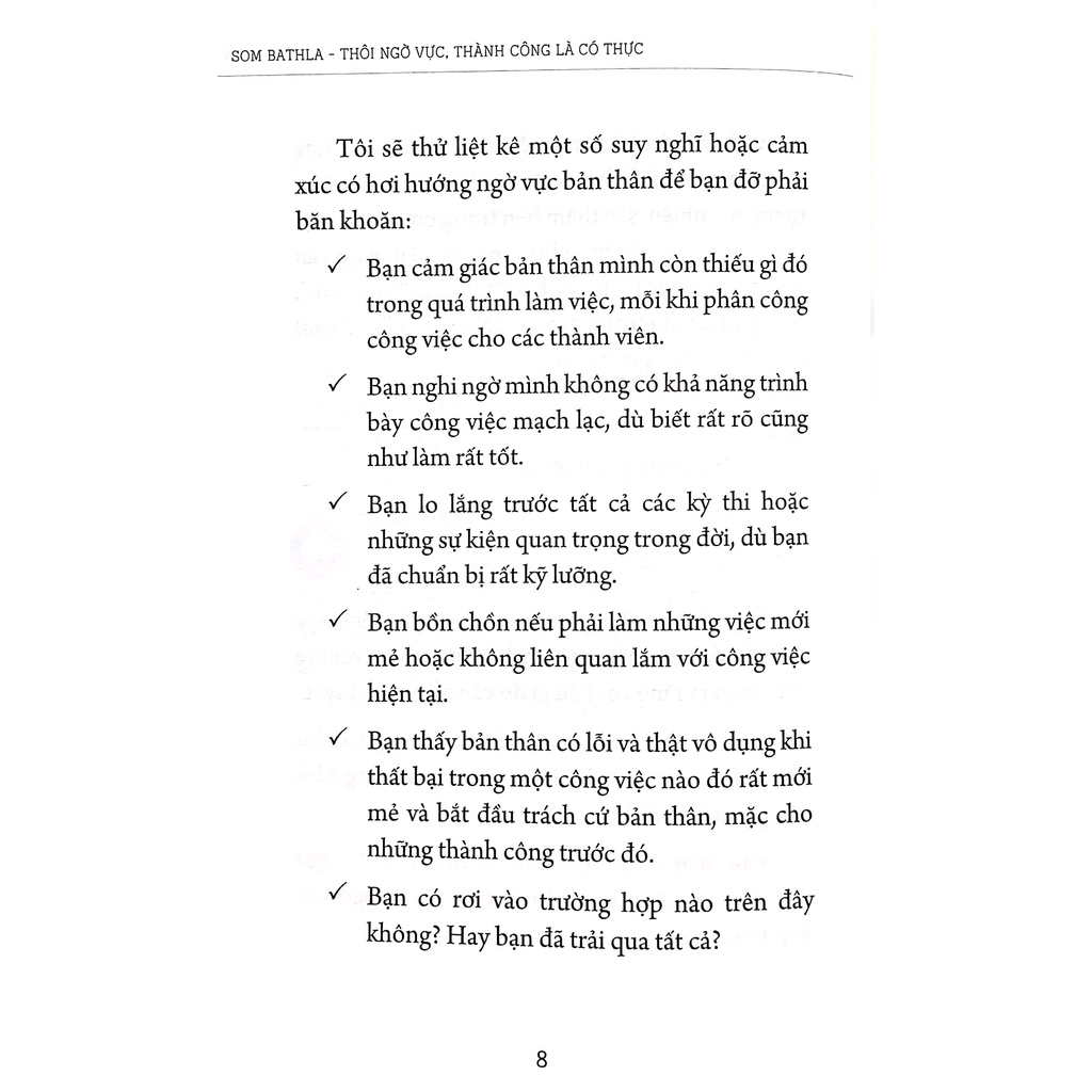 Sách - Thôi Ngờ Vực, Thành Công Là Có Thực (Som Bathla- Văn Lang)