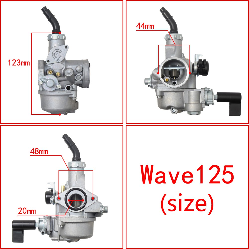 Honda xe Keihin bình xăng cho  WAVE 125X / DREAM125 / WAVE 125 / KARISMA / SUPRA X125 / XRM125 / Fu Neo  Future 125，Bộ chế hòa khí Fu Neo 125 trọn bộ tiện dụng，họng20mm，