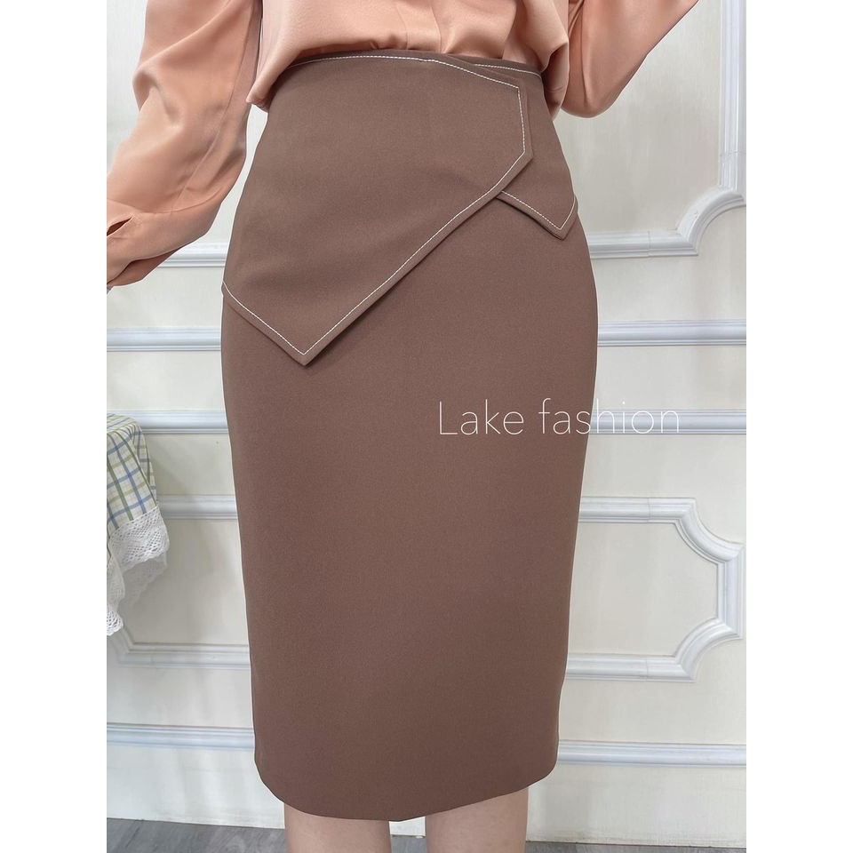 Chân váy, chân váy bút chì phối vạt lá tôn dáng Lake Fashion | BigBuy360 - bigbuy360.vn