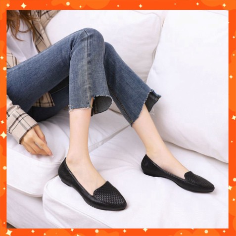 Giày búp bê kẻ ô siêu êm chân , chống trơn trượt có thể đi mưa