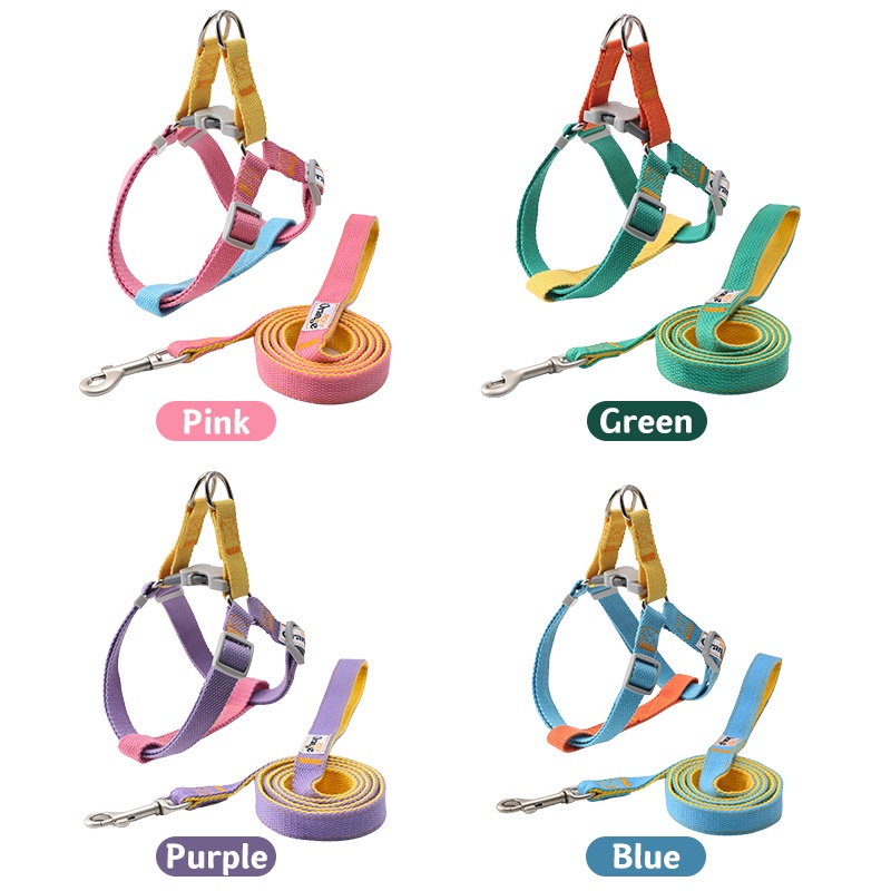 HamshMoc Bộ Dây Dắt Thú Cưng Đi Dạo Bằng Nylon Mềm Có Thể Điều Chỉnh