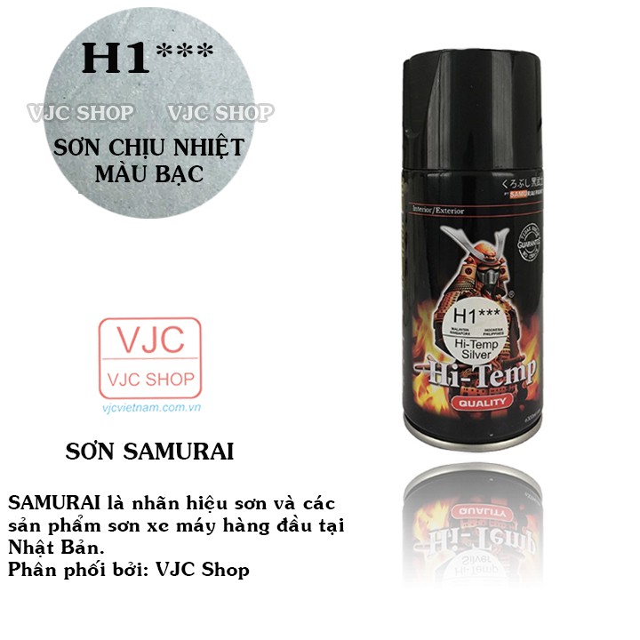 Chai sơn xịt sơn xe máy cao cấp SAMURAI Sơn chịu nhiệt màu bạc mã H1*** dung tích 300 ml