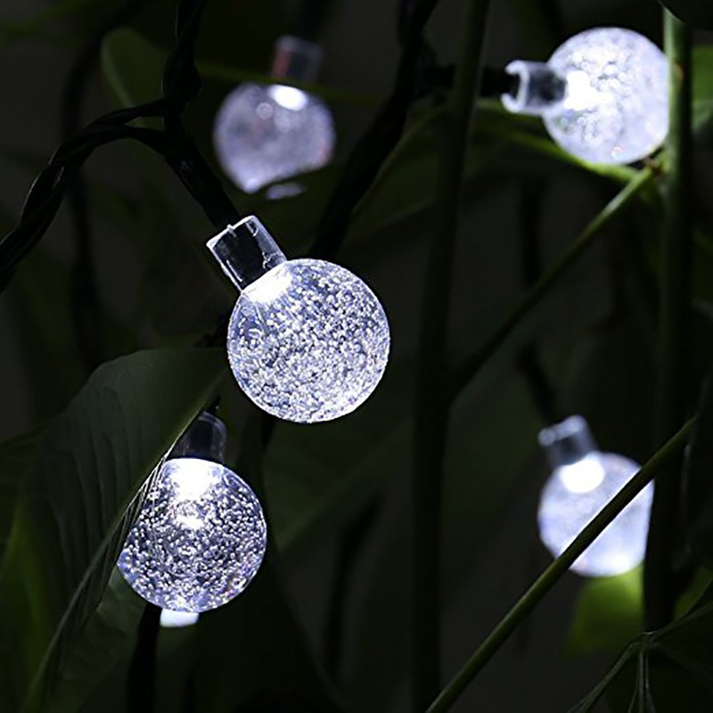 Dây Đèn Led 20 Bóng Sử Dụng Năng Lượng Mặt Trời Trang Trí Ngoài Trời