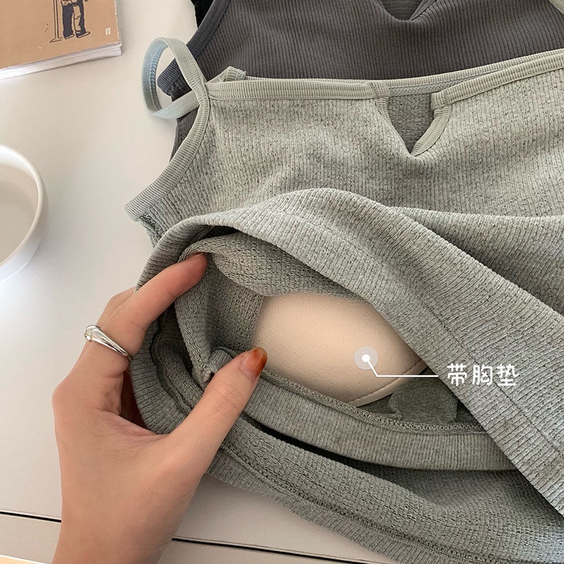 Áo Hai Dây Có Mút Đệm Ngực Màu Trơn Kiểu Dáng Thể Thao Quyến Rũ Cho Nữ
