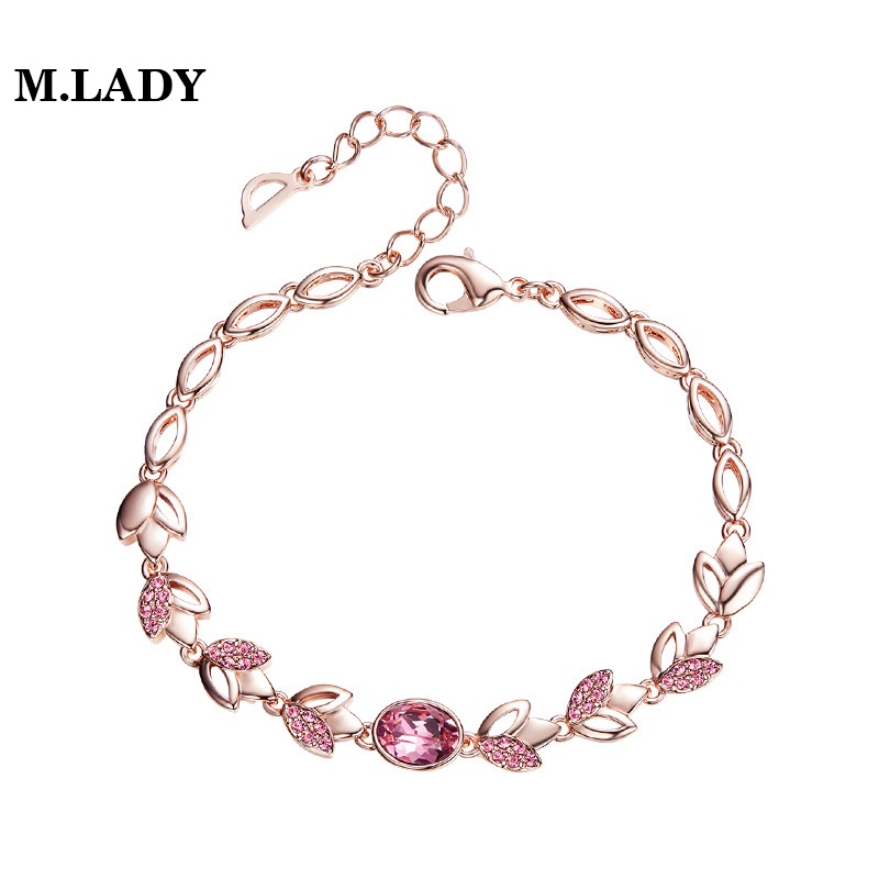 Lắc Tay Đá Nữ Cao Cấp mẫu Pha Lê Swarovski - Vòng Tay Đá mẫu tự thiết kế của M.Lady Jewelry
