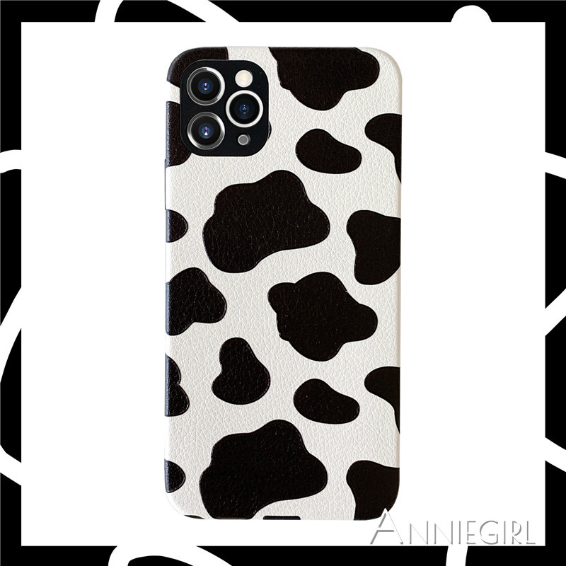 Ốp lưng Silicone Chống Sốc Họa Tiết Đốm Bò Sữa Đáng Yêu Cho Iphone 12 11 Pro Max Xr Xs Max 8 7 Plus
