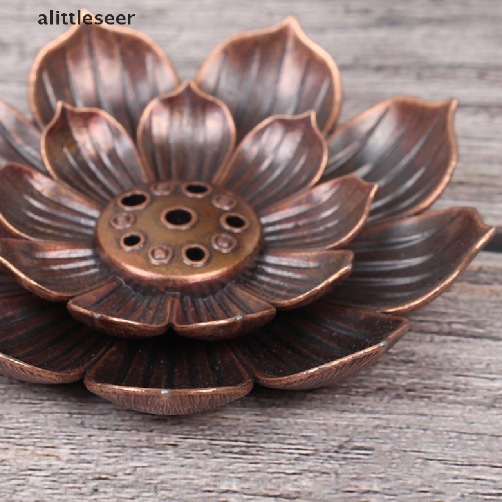 【ER】 Alloy Incense Burner Stick Holder Plate Burner Plate Buddhism Coil Lotus Censer .