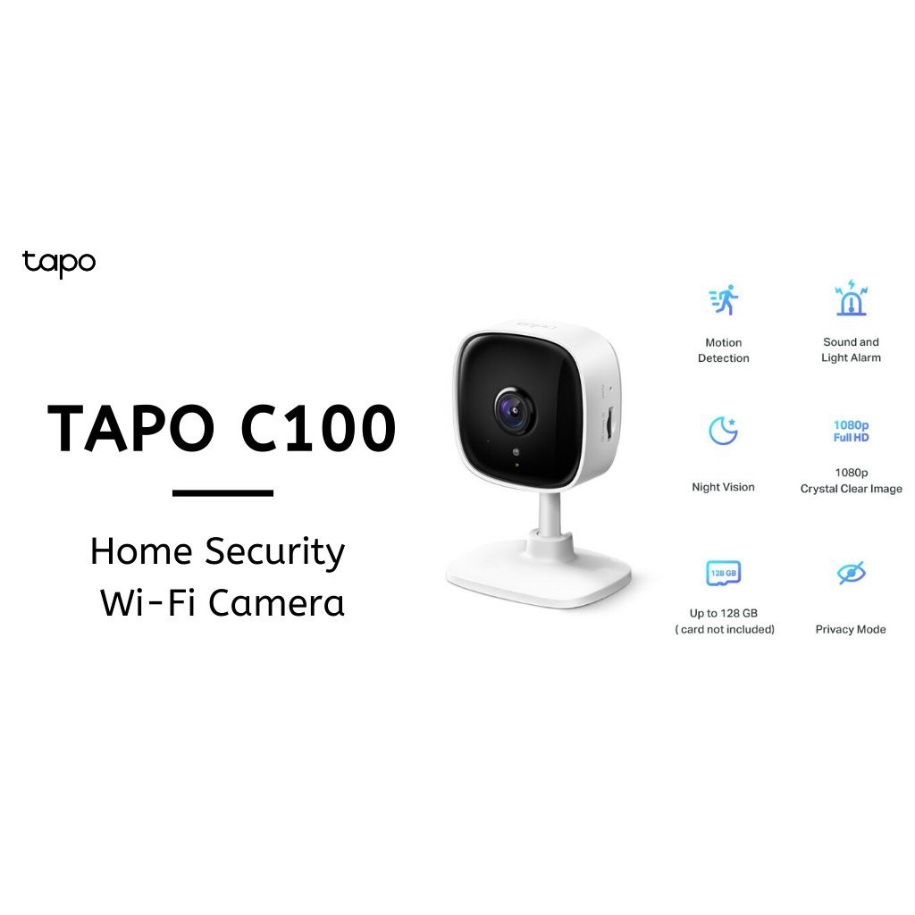 Camera IP Wifi TP-Link Tapo C100 Full HD 1080P - Đàm Thoại 2 Chiều- Báo Động Chống Trộm