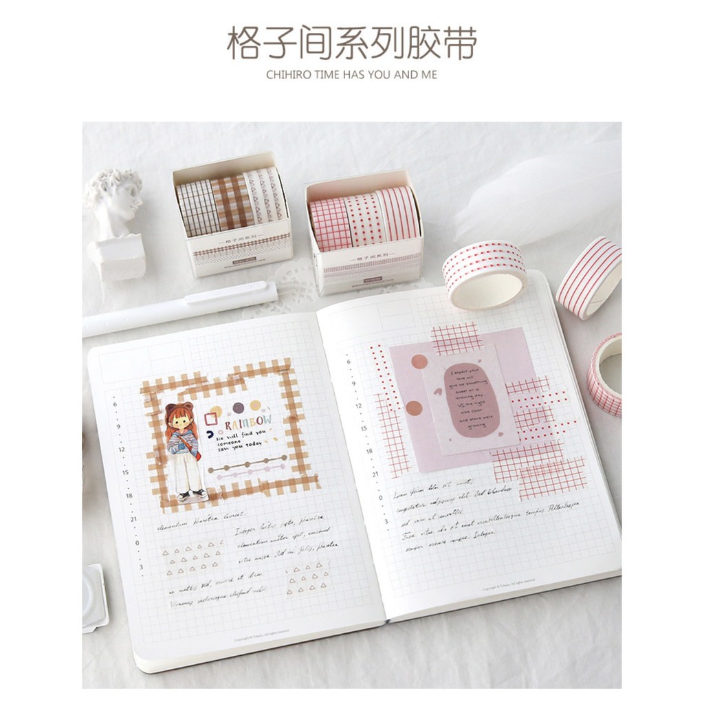 Set 3 washi tape caro basic