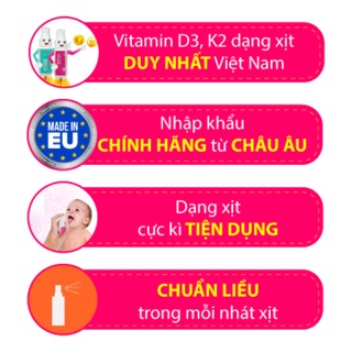 DIMAO Vitamin D3 dạng xịt, giúp hỗ trợ phòng ngừa thiếu Vitamin D, hỗ trợ hấp thu canxi và tăng chiều cao, Date 12/2024