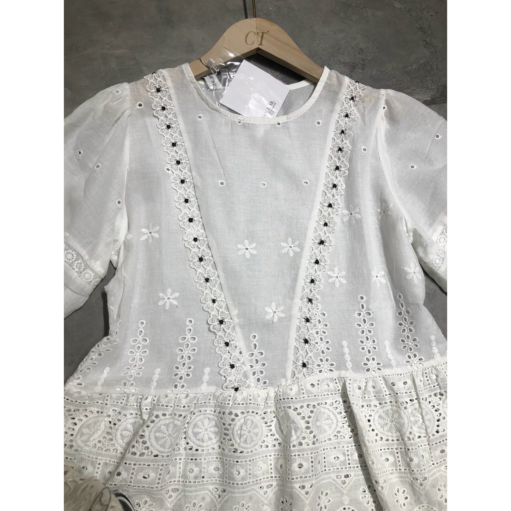 Áo peplum ren hoa siêu xinh - Quần ren đồng bộ