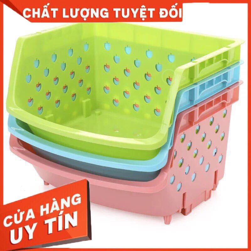 [XẢ KHO+FREE SHIP] Set Rổ 4 Tầng Để Hoa Quả Đồ Tiện Ích