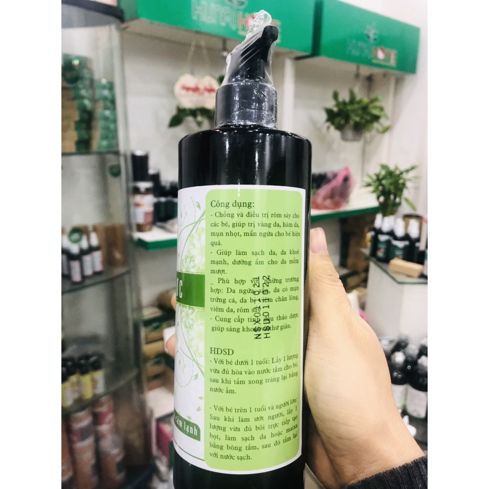 Sữa tắm thảo dược tinh dầu vỏ quýt, mùi già dành cho gia đình Huna Home chai 500ml, 250ml