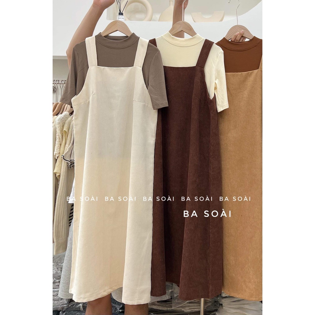 Váy yếm nhung tăm dáng dài Vaynhungyem2614