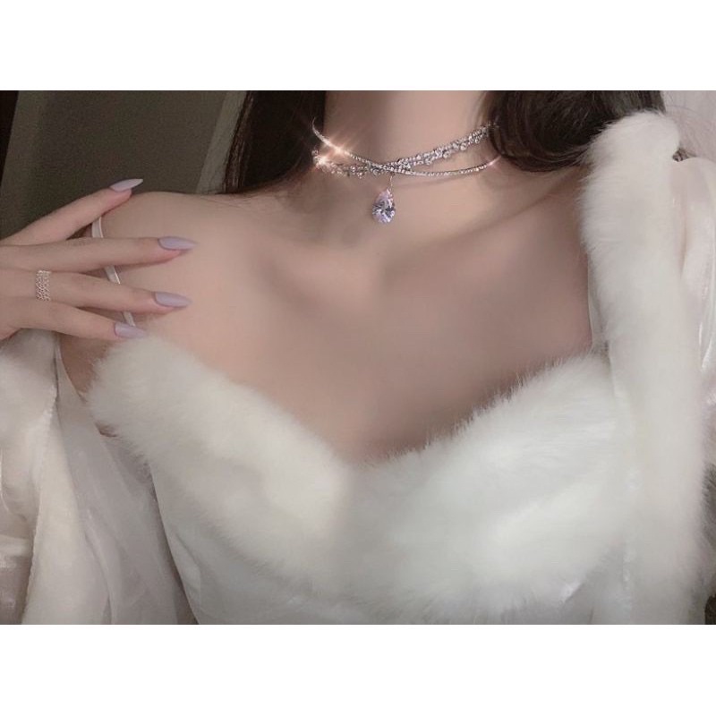 Kiềng cổ - vòng cổ tròn đính đá