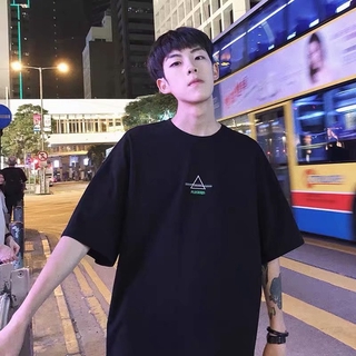 Áo thun tay lỡ in họa tiết kiểu Hong Kong thời trang hè cho nam size M-3XL
