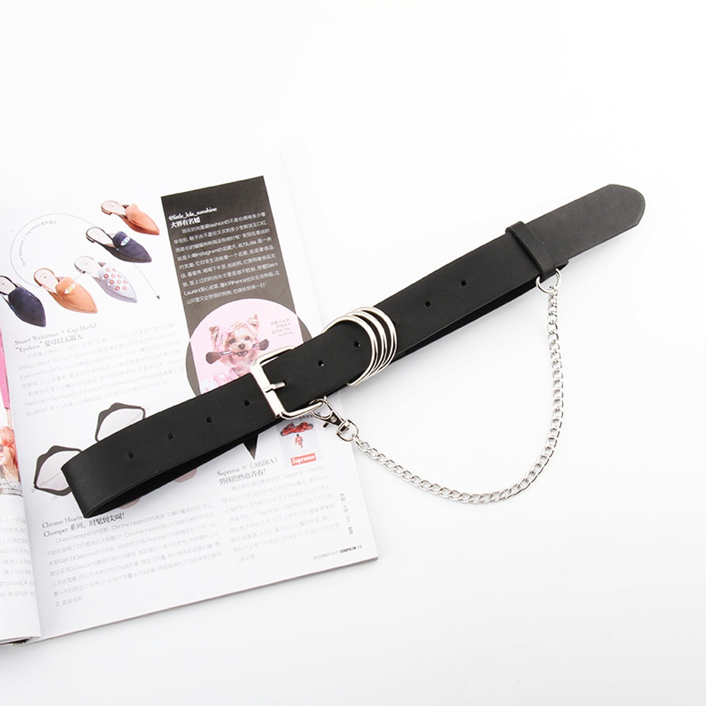 Dây Nịt Da Pu Phối Tua Rua Phong Cách Punk Rock Thời Trang Cho Nữ