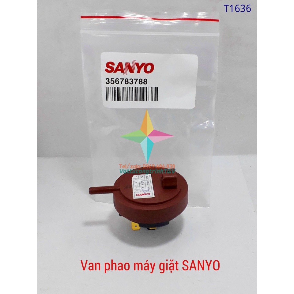 Van phao áp lực cho máy giặt SANYO cửa ngang hãng