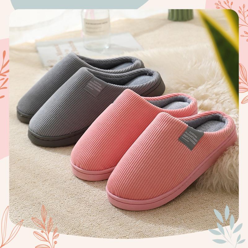 Dép Bông, Dép Đi Trong Nhà Chống Trơn Vải Nhung Đế khâu Lót Lông Siêu Ấm DP94