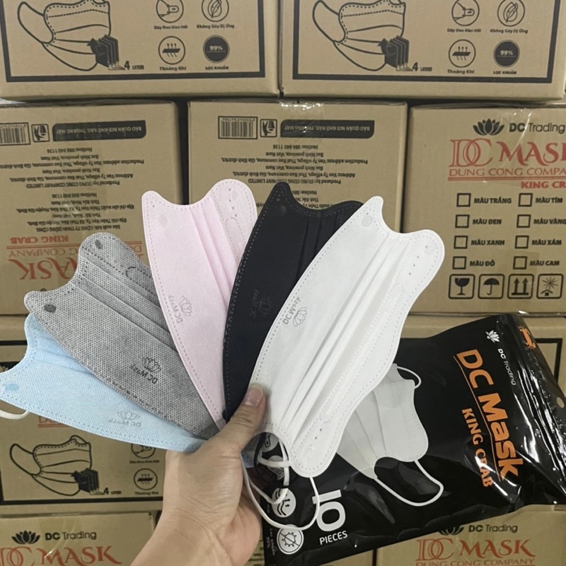Khẩu trang Cua Dũng Công+ kiểu dáng KF94 cải tiến 4 lớp kháng khuẩn hàng chính hãng công ty