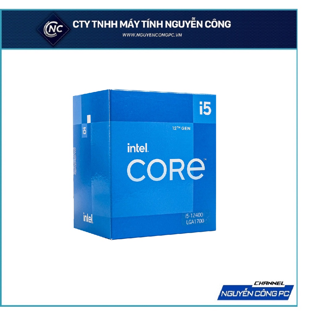 CPU Intel Core i5-12400 (Up To 4.40GHz, 6 Nhân 12 Luồng, 18MB Cache, Alder Lake)