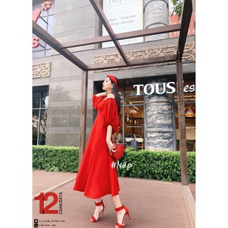 Váy maxi tay bồng li eo MSĐ