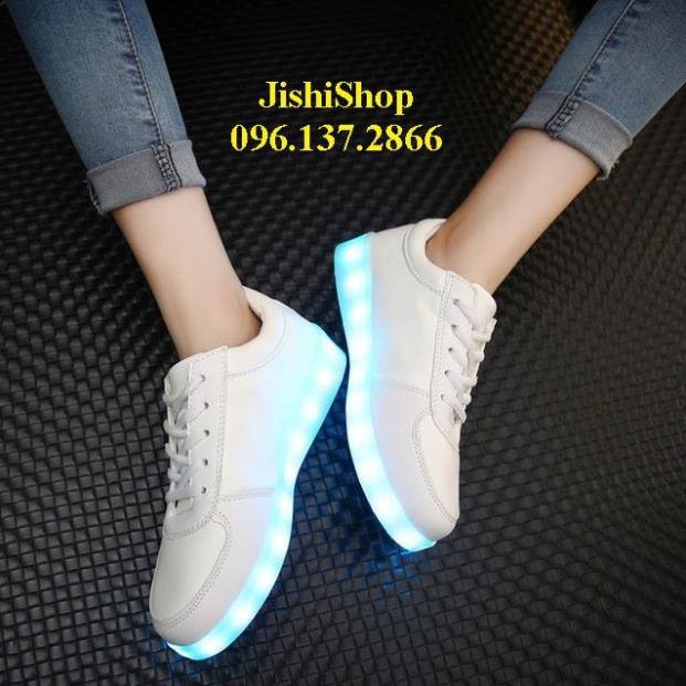 tkdc GiẦY PHÁT SÁNG ĐÈN LED MÀU TRẮNG TRƠN ( TẶNG DÂY GiẦY 7 MÀU )