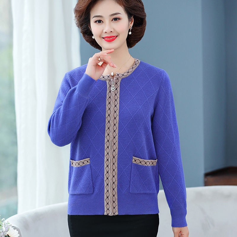 ❀☜ஐTrung niên và người già quần áo mùa xuân và mùa thu đan áo len cardigan thời trang mẹ mặc áo len áo len phụ nữ trung | BigBuy360 - bigbuy360.vn