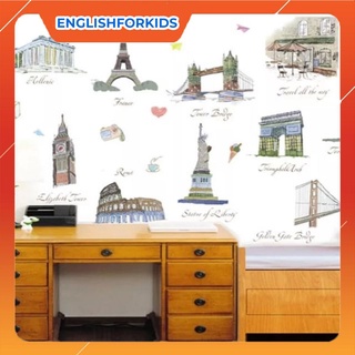Decal dán tường công trình nổi tiếng thế giới
