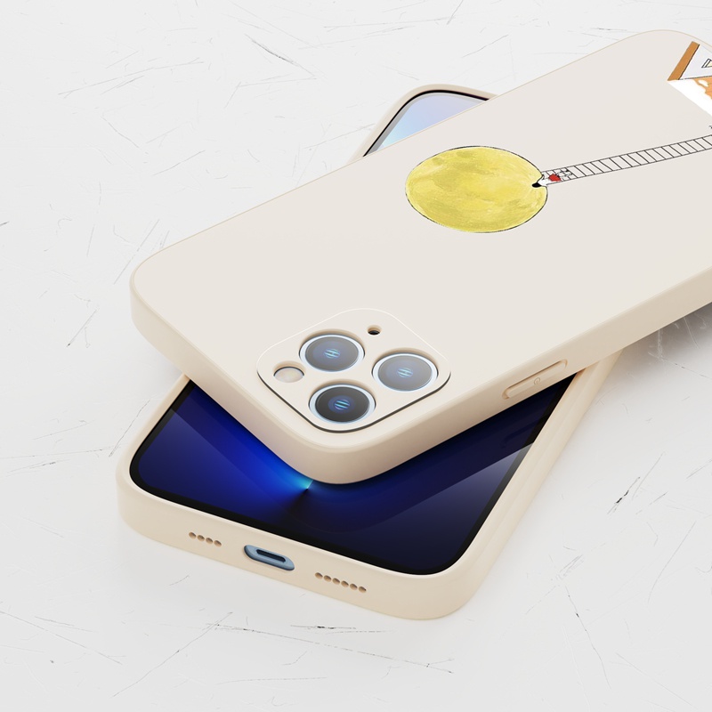 Ốp lưng iphone Ốp điện thoại Suntaiho Silicon mềm in thang và mặt trăng thích hợp cho iPhone 13 12 11 Mini Pro X XR XS Max 7/8 Plus
